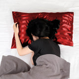 51x76cm Smooth Satin Pillowcase Solid Color Soft Bedding Pillow Cover Red