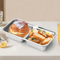 4Pcs Set Grab and Go Snack Containers Food Container for Lunch Snacks Dips Condiments-Double-Compartment