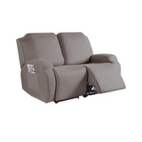 Full Wrapped Stretch Recliner Chair Cover Elastic Recliner Sofa Slipcover Light Brown