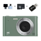 48MP Digital Camera for Beginners 1080P HD Video 16X Zoom Selfie Camera with 32GB TF Card Green