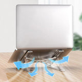 Foldable Aluminum Laptop Stand with Adjustable Height for Desk Use White