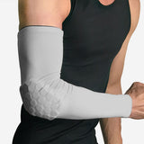 Pair of Elbow Sleeve Support Brace Pads Compression Arm Guard Gym Sports Protector Gray