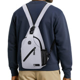 Travel Crossbody Chest Bag for Men and Women Adjustable Sling Backpack Grey