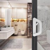 Sliding Door Handle Replacement Set with Keyed Lock White