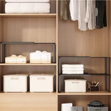Expandable Closet Storage Rack Carbon Steel Adjustable Shelf Black
