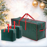 3pc Large Christmas Tree Storage Bags – PE Water-Resistant with Reinforced Handles & Zipper Green