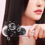 Cordless Hair Straightener Brush Portable Heating Hair Straightening Comb Pink