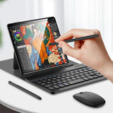 Bluetooth Keyboard Leather Case with Wireless Mouse & Stylus for Samsung Galaxy Z Fold 7/6/5 Red