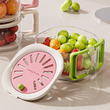 2 in 1 Collapsible Colander and Basin for Kitchen Fruit Drainer Colander Pink