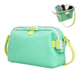 Silicone Beach Bag Foldable Waterproof with Handle for Camping Seaside Green