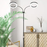 Grow Lights Dual Head LED Adjustable Height 134 to 170 cm for Indoor Plants Black