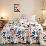 Flannel Throw Blanket All Season Flannel Fleece Blanket for Bed Sofa Style 4