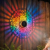 Solar Mandala Projection Wall Light Decorative for Yard Garden Post  Backyard Decor Style 3