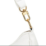 Shoulder Bag with Chain and Strap Design – Underarm Purse Handbag for Women White