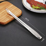 6 Pcs Long Handle Food Tongs Stainless Steel Grill Tweezers
