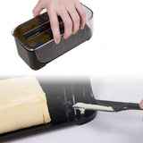 Plastic Butter Dish with Lid and Scale Line Butter Container with 180 Degrees Rotating Sealing Flip-Top for Countertop Fridge Black