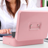 Locking Cash Box with Lock Money Box with Cash Tray Secure Box Pink