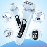 Cordless Electric Razors for Women Rechargeable Bikini Trimmer for Body Hair Blue
