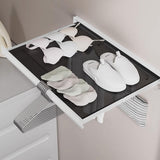 Retractable Pull Out Laundry Rack Wall Mount Space Saving Drying Rack for Bathroom Laundry Room White