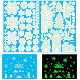 Glow-in-the-Dark Christmas Decoration Sticker Static Cling Xmas Window Decals Snowflake Style