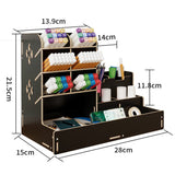 Wood Desk Organizer with Drawers for Art & Stationery Style 2