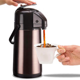 3L Stainless Steel Vacuum Insulated Water Dispenser Coffee Carafe for Hot Drinks Tea Liquid Purple Gold