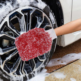2PC Microfibre Wash Mitt Car Washing Detailing Cleaning Red