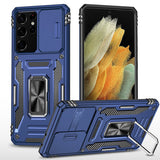 Heavy Duty Case with Ring Stand for Samsung Galaxy Phones Dark Blue