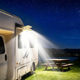 USB Cap Solar Light with 60 LEDs 3 Dimming Modes Easy Installation for Awning Camper Cream White