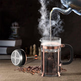 French Press Coffee Maker Borosilicate Glass & Stainless Steel Cold Brew Gold