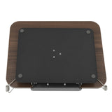 Book Stand with 360 Degrees Rotating Base for Reading Adjustable Book Holder with Elastic Clips Coffee