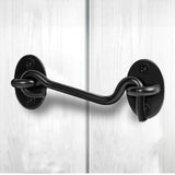 2Pcs Set Window Barn Door Latch Cabin Hook and Eye Brass Gate Shed Lock Black