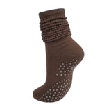 2 Pair Non-Slip Grip Socks for Yoga & Pilates Coffee Brown
