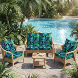 4Pcs Patio Cushion Covers Stretch Outdoor Couch Cushions For Sofa Chair Seat Cover Style 2
