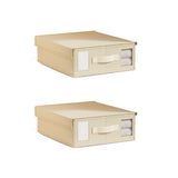 Set of 2 Foldable Bed Sheet Organizer with Transparent Window Stackable Storage Boxes