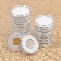 100 Pieces 30mm Coin Capsules Coin Holders Round Coin Protectors with Storage Organizer Box for Coin Collection Supplies