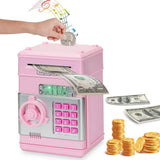 Electronic ATM Piggy Bank with Password Lock for Coins – Money Saving Box Toy Gift Light Pink