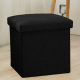 Foldable Shoe Bench Storage Ottoman with Thick Foam Seat Lid Black