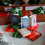 Mini Book Advent Calendar with 25 Book Ornaments for Christmas Countdown Decor Brown