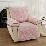 Recliner Chair Cover Sofa Slipcover Couch Protector with Side Pocket Pink
