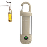 LED Camping Keychain Light – Mini Lantern with Hook for Outdoor Use Khaki