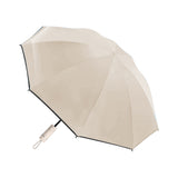 Automatic Folding Umbrella Inverted Umbrella Reverse Umbrella UV Protection Sun Umbrella with Safe Reflective Stripe Beige
