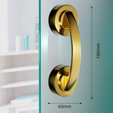 No Drill Suction Cup Door Handle for Glass Door Bathroom Cabinet Gold