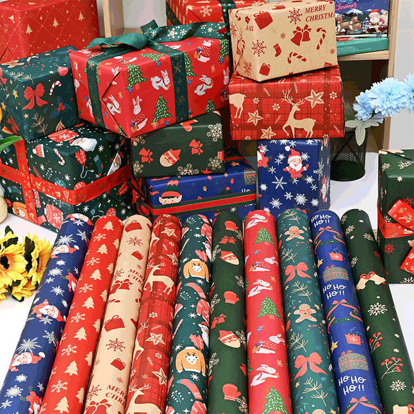 10 Sheets Christmas Wrapping Paper Xmas Present Wrap Paper