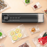 62kPa Vacuum Sealer Machine Compact Vacuum Sealer for Dry and Wet Food Black