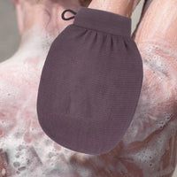 2Pcs Moroccan Exfoliating Gloves – 100 Percent Viscose Body Scrub Bath Mitts Brown