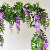 4PCS Artificial Silk Wisteria Vine Hanging Garlands 1.8m for Home & Garden Decoration Purple