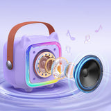 Mini Karaoke Machine with Single Microphone Portable Bluetooth Speaker Purple