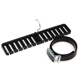 2Pcs Belt and Tie Hangers for Closet Organizer with 20 Hooks Black