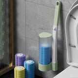 Disposable Toilet Brush Set with 18Pcs Replacement Brush Heads Light Green